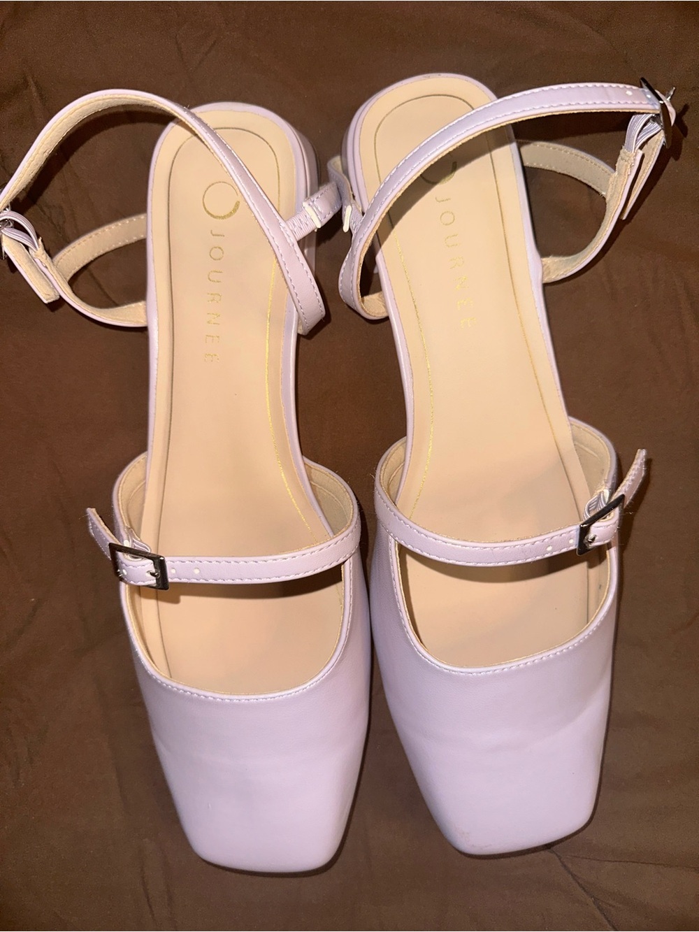 Journee Collection Womens Lavender Square-Toe Mary Jane Sandals